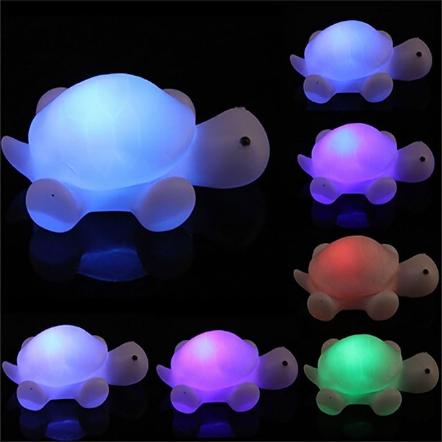  7 colores cambiantes led luz de noche lámpara de escritorio luz de noche dormitorio decoración regalo de navidad tortuga marina con pilas