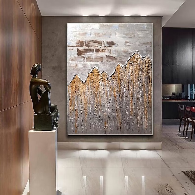  pictură în ulei cu textură pictată manual artă de perete mare artă minimalistă decorare modernă a casei artă de perete realizată manual pictura de culoare bej auriu decor de perete pânză rulată