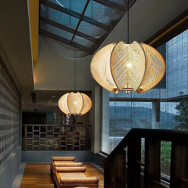  Светодиодная деревянная люстра в стиле ретро, люстра 30 см, потолочное освещение, применимо для гостиной, спальни, ресторана, кафе, бара, ресторана, клуба, 110-240 В