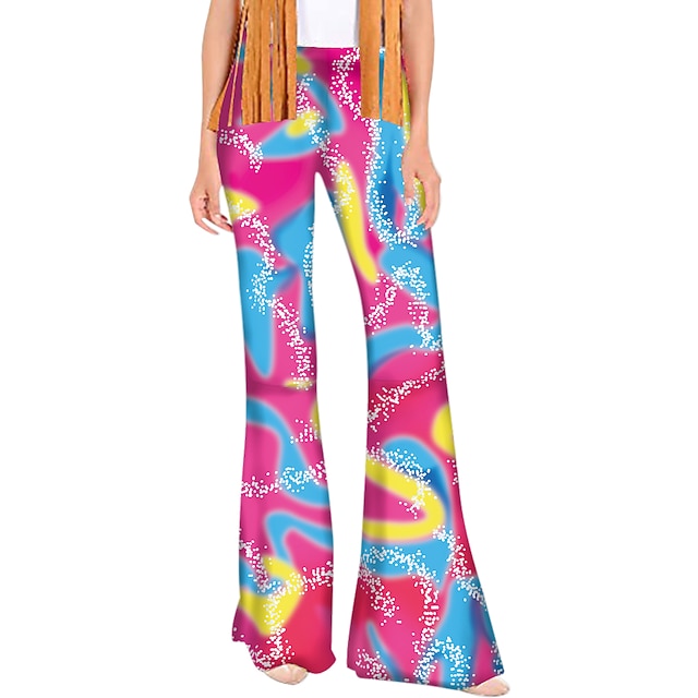  Retro vintage Boho Jaren '70 Schijf Broek Bell Bottom broek Broek met wijde pijpen Yoga broek Hippie Dames Maskerade Feest / Uitgaan Prideparade Trots maand Broeken