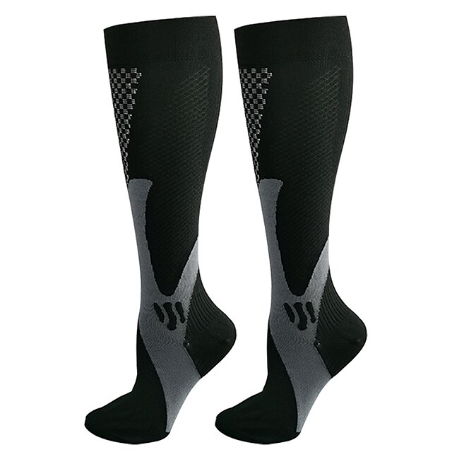 Men's 1 Pair Compression Socks Black White Color Graphic Outdoor ...