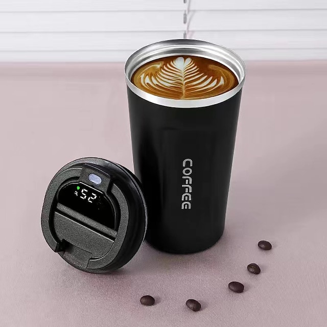  kaffekrus smart rejse termokande kop temperatur display rustfrit stål vakuum kaffekop med ai temperatur display