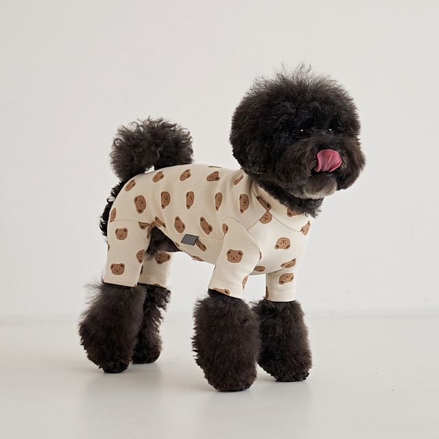  outono e inverno coreano urso creme bonito roupas de quatro patas roupas confortáveis para cães em casa roupas quentes para animais de estimação