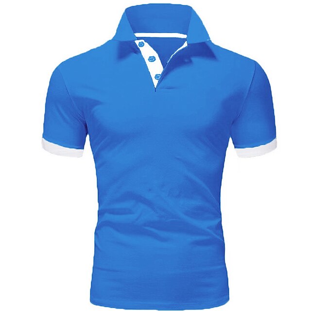 Men's Polo Shirt Golf Shirt Street Casual Polo Collar Classic Short ...