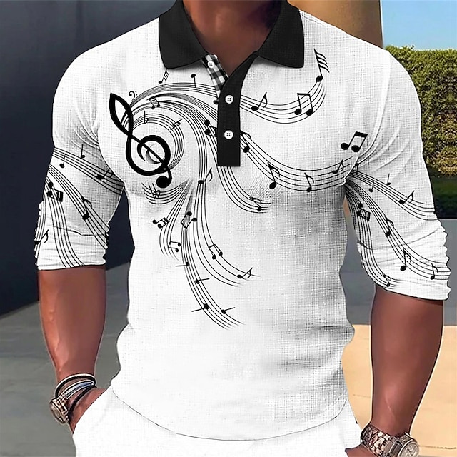 Notes Men's Casual Print 3D Outdoor Casual Daily Streetwear Polyester ...