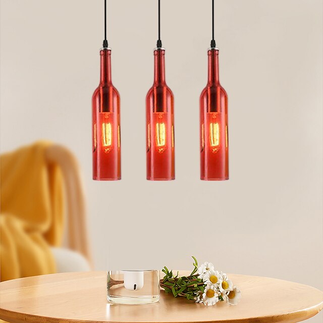 LED Glass Bottle Pendant Light Hanging Beer Bottle Lights Glass Pendant