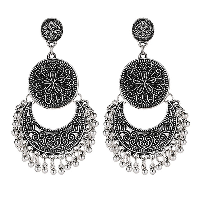  1 Paar Bohemian-Sonnenbrille aus Legierung &Mondohrringe für Damen, tägliches Festival, Abschlussball, Date, Strand