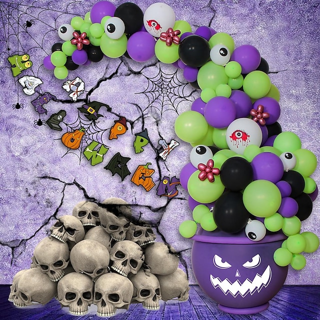  halloweenowy słoik na lekarstwa łańcuszek balonowy aranżacja dekoracji na imprezę halloweenową festiwal duchów ciągnąć flagę słoik zestaw balonów