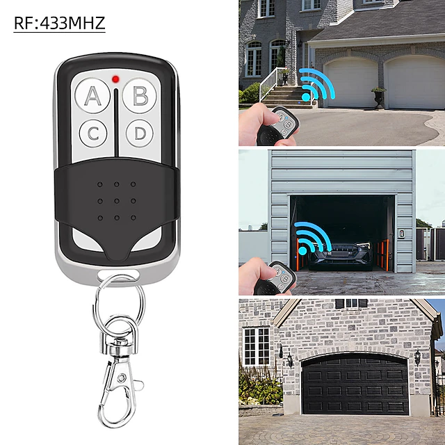 Universal 433MHz Garage Door Remote Duplicator, 4-Button Gate Remote Cloning Transmitter Control 20