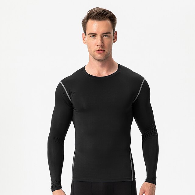  Hombre Camisa de entrenamiento Camiseta para correr Manga Larga Camiseta Calle Casual Protección Solar Transpirable Secado rápido Aptitud física Baloncesto Correr Ropa de deporte Ropa de Deporte