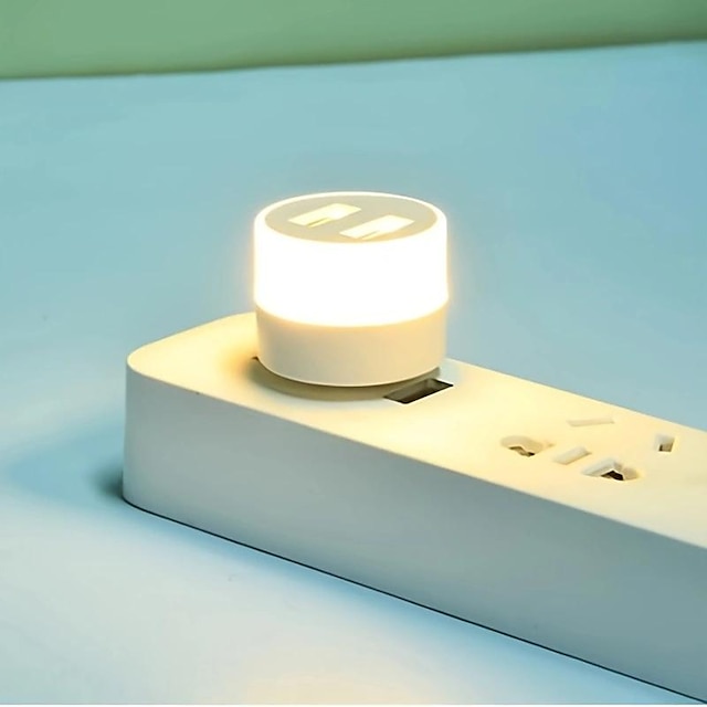  1 mini lampe à prise USB à économie d'énergie - Veilleuse LED pour ordinateur portable, ordinateur de bureau, ordinateur portable et banque d'alimentation - Protection des yeux et compatible 5 V/1 A.