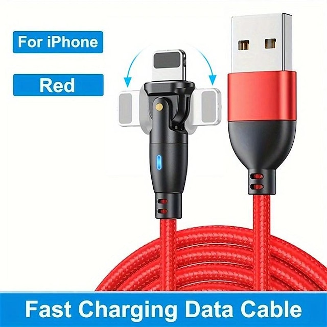  180  Elbow Data Cable Rotating Charging Cable QC3.0 Fast Charging Protocol 3A5A Current Suitable For Type-C Android Phones