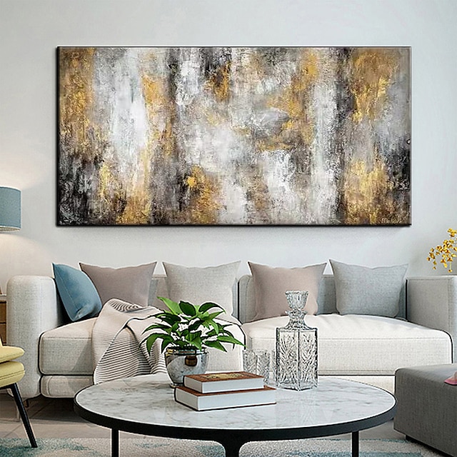  Large Hand Painted Texture Abstract Oil Painting Gold Foil Acrylic Painting Wall Art  Abstract Painting for living room Hotel Home Decoration No Frame