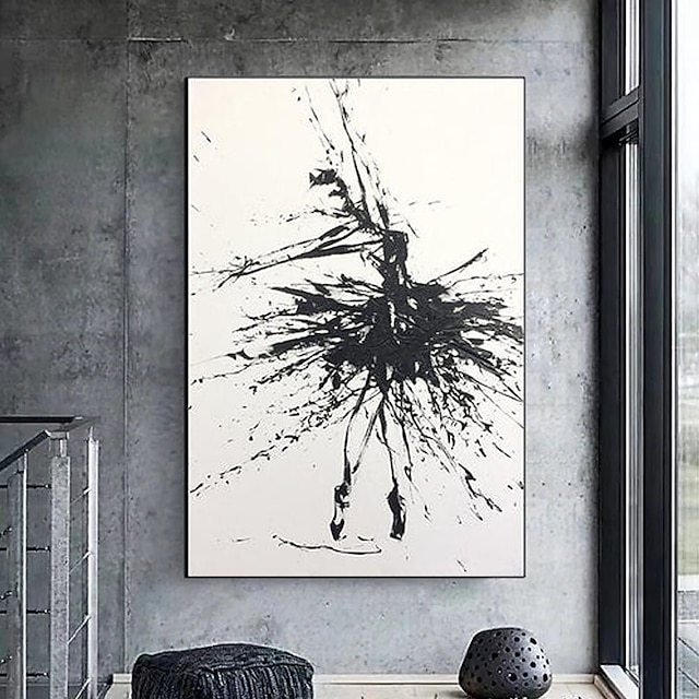  Handmade Hand Painted Oil Painting Wall Modern Abstract Ballet Gift Home Painting Decor Painting Dancer Black And White Oil Painting No Frame Unstretched