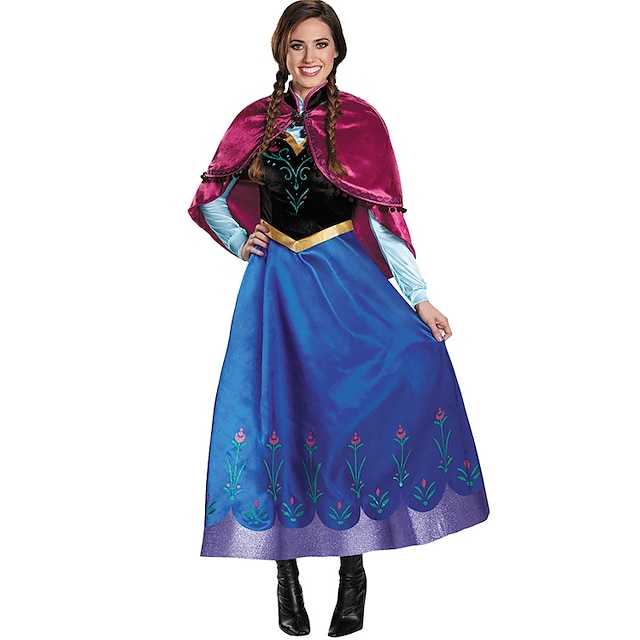  Frozen Conto de Fadas Princesa Anna Vestido da menina de flor Fantasia de festa temática vestidos de tule Mulheres Cosplay filme Fantasias Dia Das Bruxas Azul Dia Das Bruxas Carnaval Baile de Máscaras