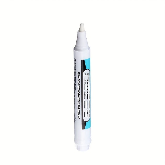 2pcs White Permanent Paint Pen Set For Wood Rock Plastic Faux Leather Glass  Stone Metal Canvas Ceramic Deep Hole Marker