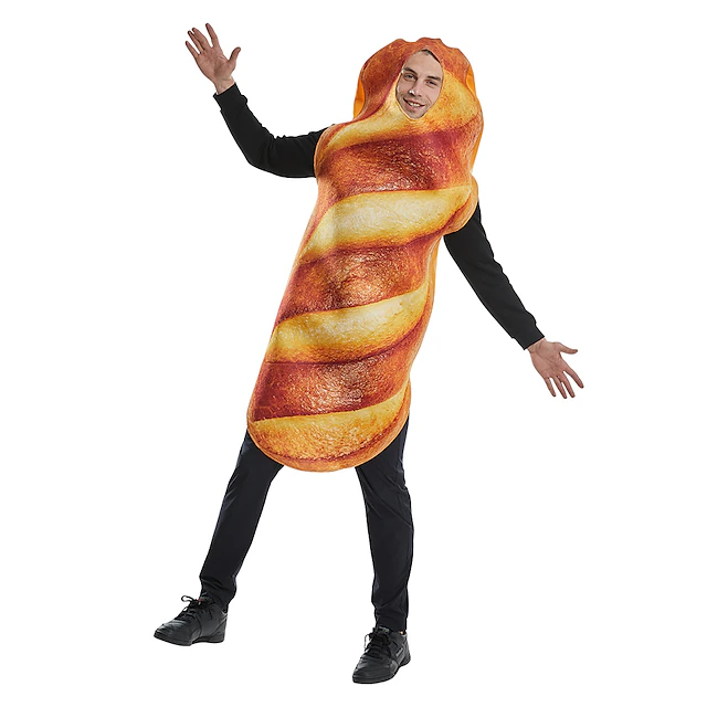 Baguette Bread Halloween Cosplay Costume Funny Costumes Carnival Costume One Piece Cosplay Funny Costume Adults' Men's Women's Masquerade Mardi Gras Halloween Masquerade Easy Halloween Costumes Dress 6