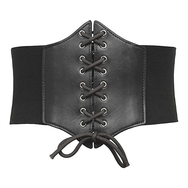  kostyme korsett / kostymer kvinner / snøring cinch belte knyttet korsett elastisk midje belte