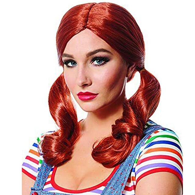 Costume Culture Evil Doll Chucky Pig Tails Red Movie Good Guy Wig Halloween Wigs2