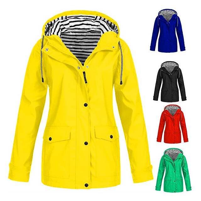 Women's Rain Jacket Hiking Raincoat Waterproof Jacket Outdoor Windproof Quick Dry Lightweight