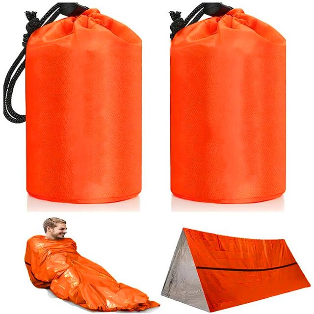Outdoor Lifesaving Emergency Blanket Portable Olive Green Insulation Blanket Orange Insulation
