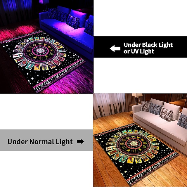 Tree of Life Blacklight Rug Carpet Floor Mat UV Reactive Glow in the ...