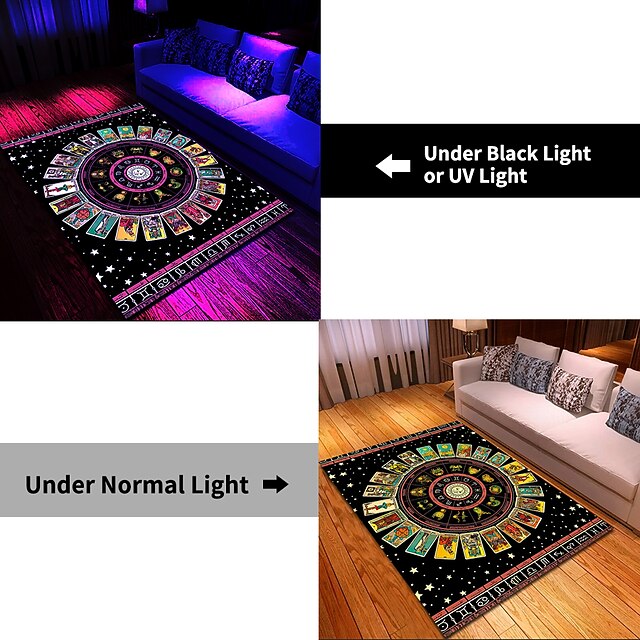 Tree of Life Blacklight Rug Carpet Floor Mat UV Reactive Glow in the ...