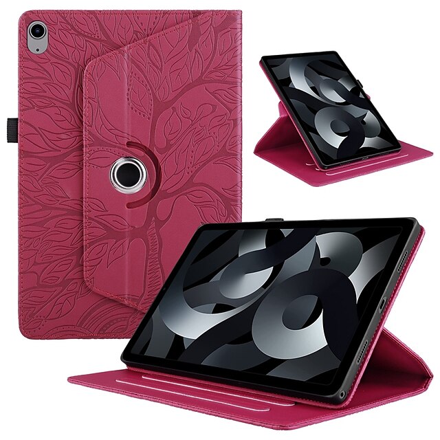  לוּחַ כיסויים מכסים ל עבור Apple 11 9.7 אייפד אייר 5 ipad 9th 8th 7th Generation 10.2 inch iPad Air 3rd iPad mini 5th 4th עם מעמד נפתח-נסגר מסתובב360מעלות עֵץ אחיד TPU עור PU