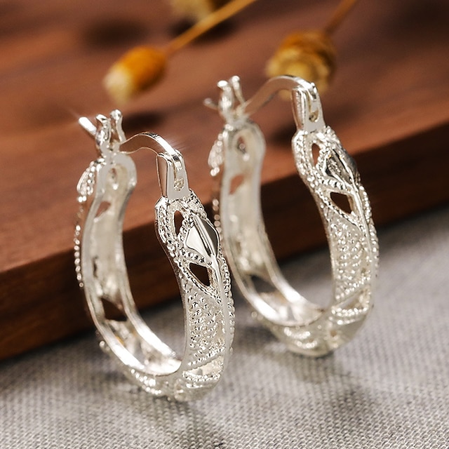  Women's Stud Earrings Fine Jewelry Classic Precious Stylish Simple Earrings Jewelry Gold / White For Wedding Party 1 Pair