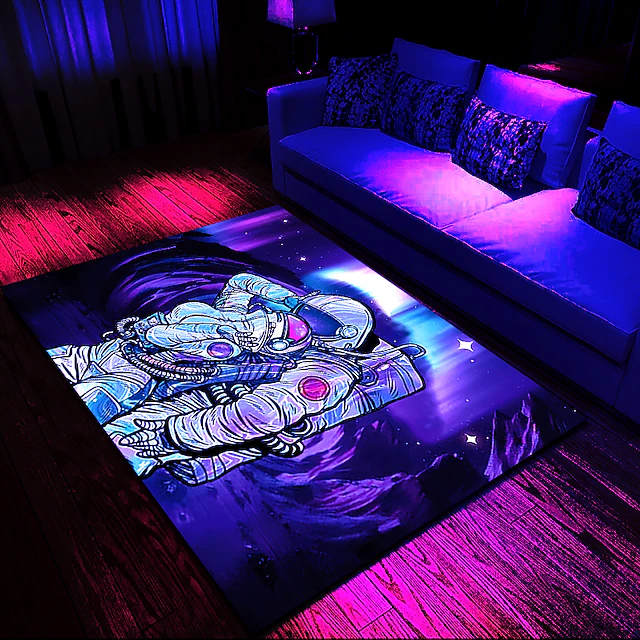 Tree of Life Blacklight Rug Carpet Floor Mat UV Reactive Glow in the ...