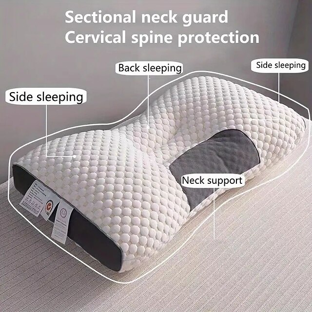 1pc Knitted Antibacterial Cotton Neck Pillow For Adults To Help Sleep