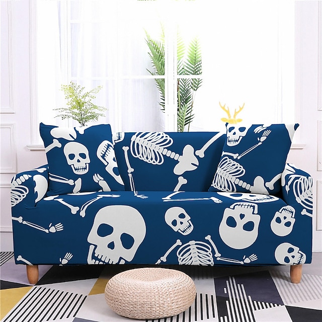 Halloween Skull Sofa Cover Stretch Slipcovers Soft Durable Couch Cover ...