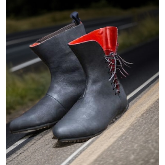  וינטאג' ימי הביניים רנסנס נעליים מגפי ג'אז שטוחים Turn Shoes פיראט אביר ויקינג Ranger עלון בגדי ריקוד גברים יוניסקס קַשׁתוּת אחיד האלווין (ליל כל הקדושים) מפלגה שלב LARP נעליים