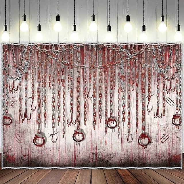 Halloween Chain Bloody Hanging Tapestry Wall Art Large Tapestry Mural Decor Photograph Backdrop Blanket Curtain Home Bedroom Living Room Decoration Halloween Decorations 12