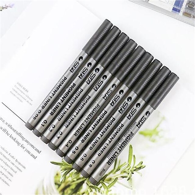 9pcs Black Micro-Pen Fineliner Ink Pens Waterproof For Drawing Artist  Illustration 2024 - $9.99