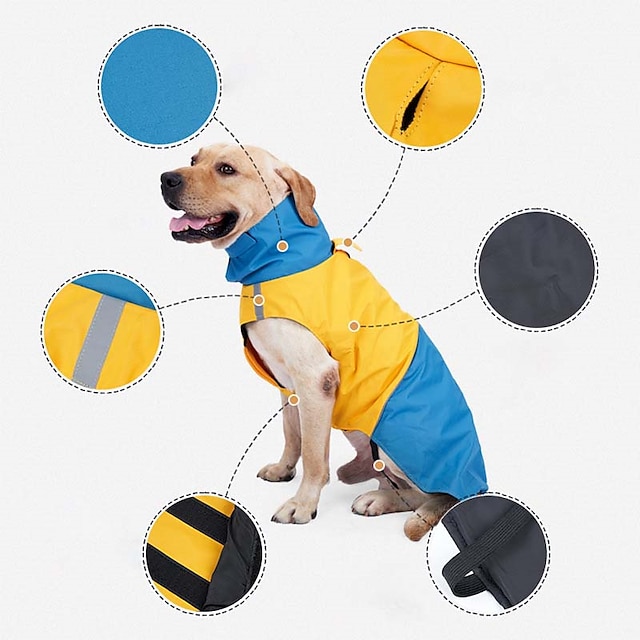  produkty dla zwierząt domowych kombinezon hardshellowy dla psa dopasowany kolorystycznie odzież dla psów płaszcz przeciwdeszczowy dla psów wodoodporna, odblaskowa wodoodporna odzież dla psów