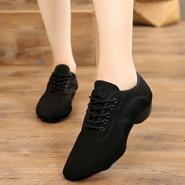  Women's Modern Shoes Outdoor Professional Square Dance Outdoor Flat Heel Buckle Adults' Black