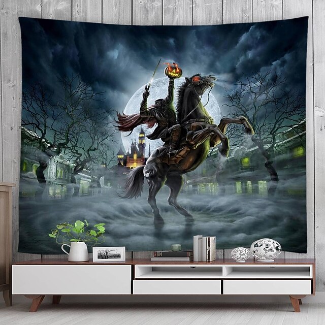 Halloween Scary Carved Pumpkins Hanging Tapestry Wall Art Large Tapestry Mural Decor Photograph Backdrop Blanket Curtain Home Bedroom Living Room Decoration Halloween Decorations 7