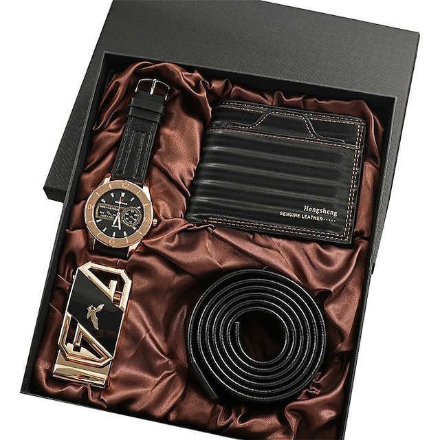  男性 クォーツ 贅沢 ビジネス デジタルダイヤル クロノグラフ付き ワールドタイム デコレーション レザー 腕時計