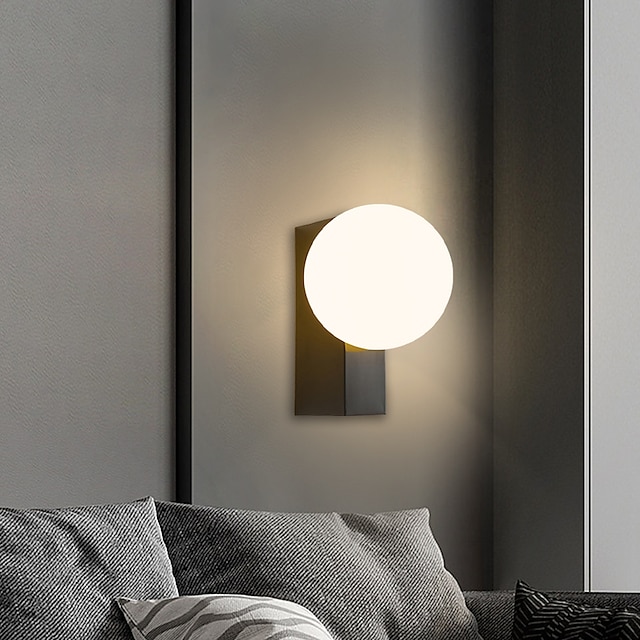  Lightinthebox lámpara de pared LED regulable diseño globle cobre 26 cm moderna lámpara de pared de fondo LED sala de estar dormitorio cabecera aluminio interior aplique de iluminación 1 pieza 110-240