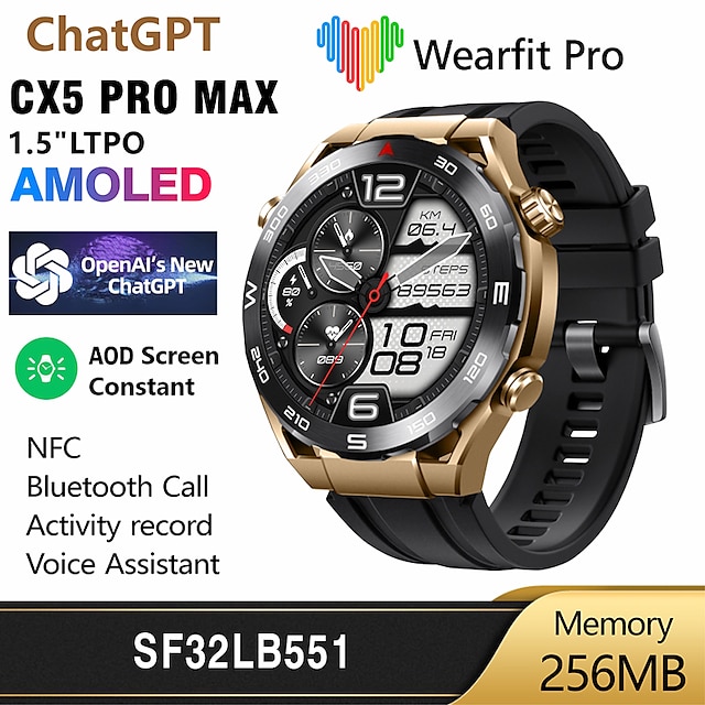  Smart Watch 1.5 inch Bluetooth Compatible with Android iOS IP 65 Waterproof