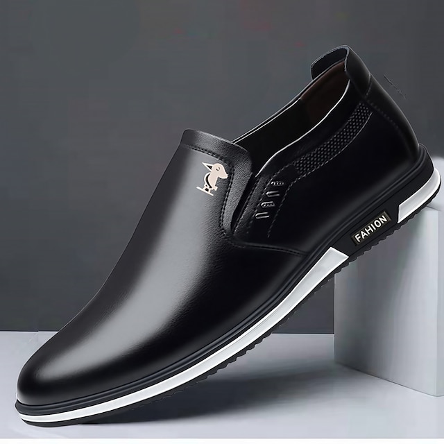  Bărbați Mocasini & Balerini Mocasini din piele Pantofi de confort Afacere Casual Zilnic Birou și carieră Imitație Piele Respirabil Comfortabil Anti-Alunecare Loafer Negru Alb Primăvară Toamnă