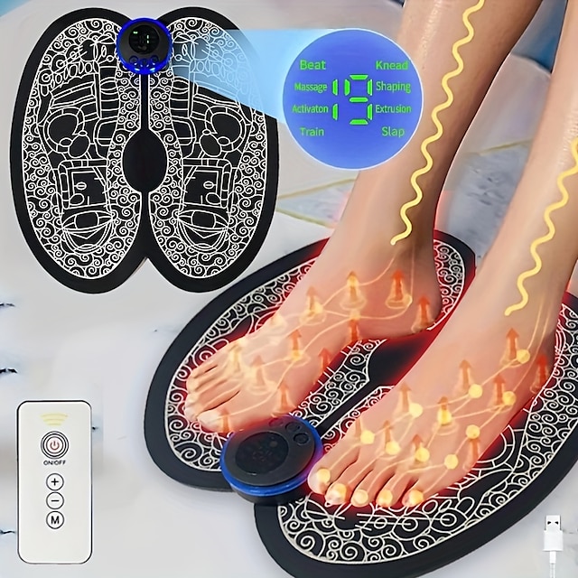  massageador de pés elétrico recarregável - melhora a circulação sanguínea & relaxe os músculos - controle remoto perfeito para homens & mulheres