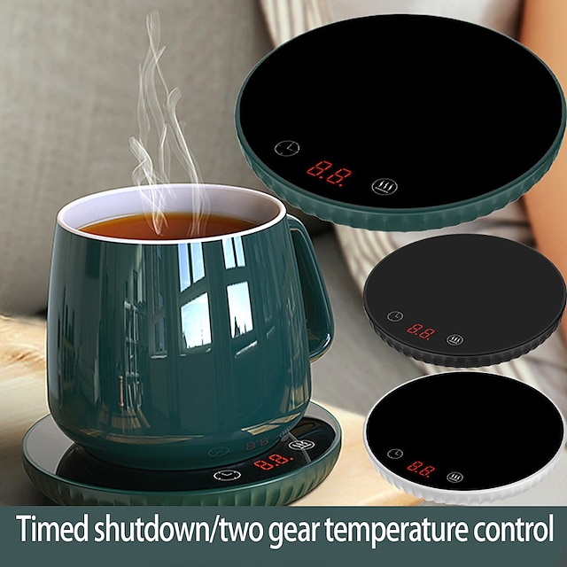  תחתיות בטמפרטורה קבועה תצוגה דיגיטלית כרית חימום תנור בידוד מחצלות קפה בסיס כוס חום תרמוסטטי חכם