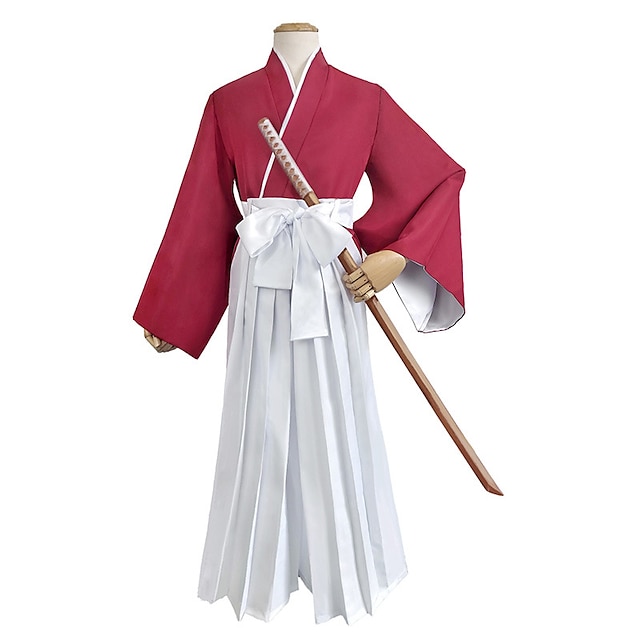  Ihlette RurouniKenshin Himura Kenshin Anime Szerepjáték jelmezek Japán Farsang Cosplay öltönyök Jelmez Kompatibilitás Férfi