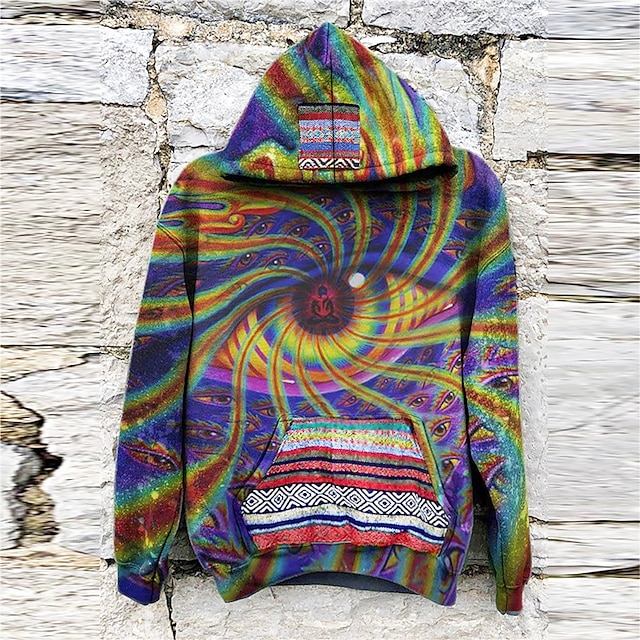 Men's Abstract Graphic Prints Eye Hoodie Hoodies Sweatshirt Streetwear Designer Long Sleeve Hooded Daily Sports Black Navy Blue Print Spring & Fall Designer 5