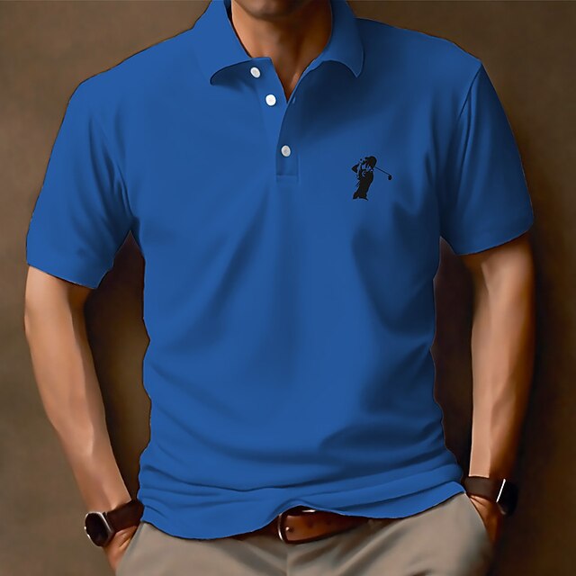 Men's Polo Shirt Lapel Polo Graphic Polo Button Up Polos Cotton Polo