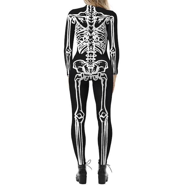  Totenkopf Halloween Cosplay Kostüm Bodysuits Ganzkörper-Catsuit Karnevalskostüm Ganzkörperanzug Einteiler Cosplay Kinder Erwachsene Damen Maskerade Party Halloween Einfache Halloween-Kostüme