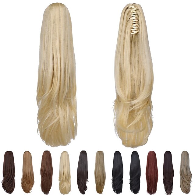 Clip in Ponytail Clip Claw Blonde Ponytails Extension Straight 18 4.3