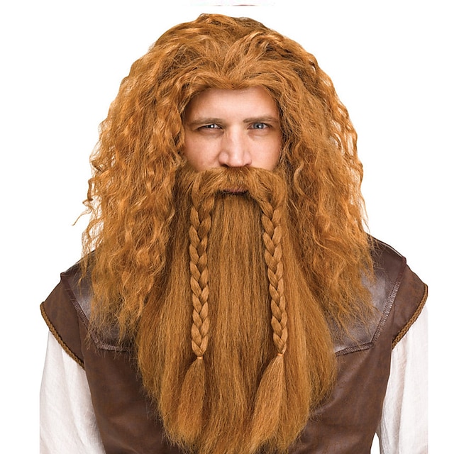  perucă vikingă & barba de lacey costum halloween peruci de petrecere cosplay